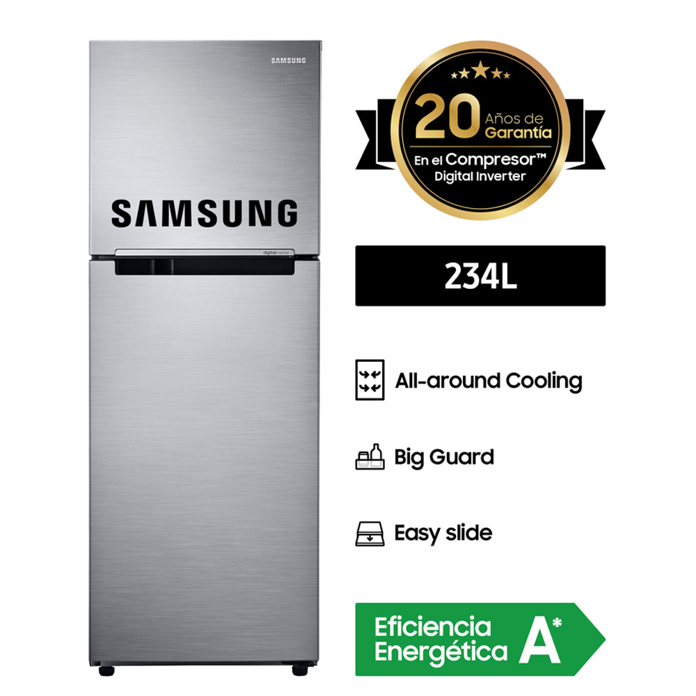 Refrigeradora Samsung RT22FARADS8/PE  234L
