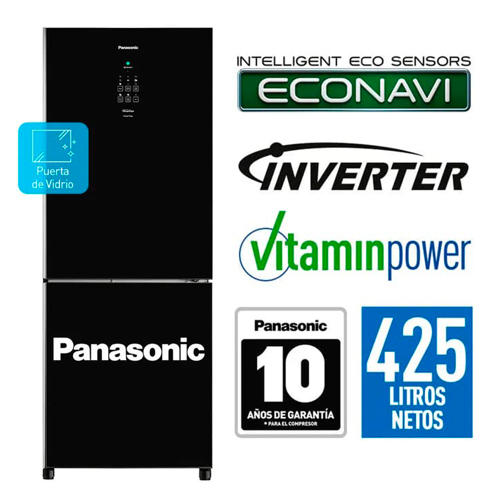 Refrigeradora Panasonic Bottom Freezer NR-BB53GV3BD No Frost 425L