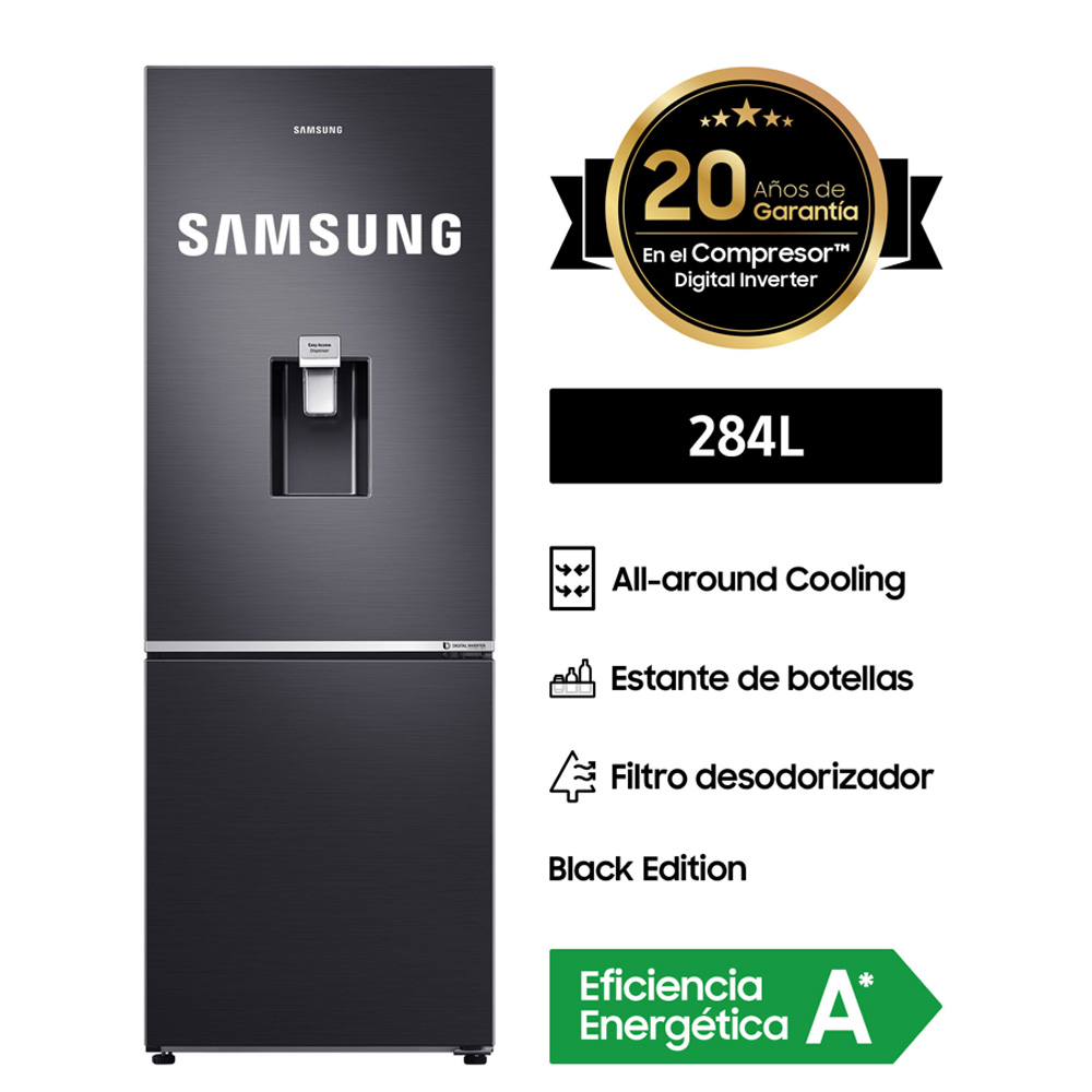 Refrigeradora Samsung Bottom Freezer RB30N4160B1/PE No Frost 284L