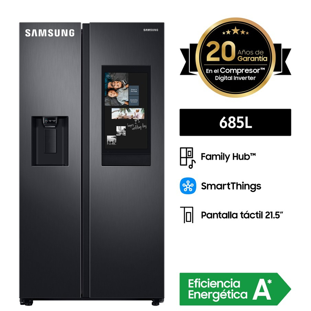 Refrigeradora Samsung Side by Side RS27T5561B1/PE Family Hub 685L