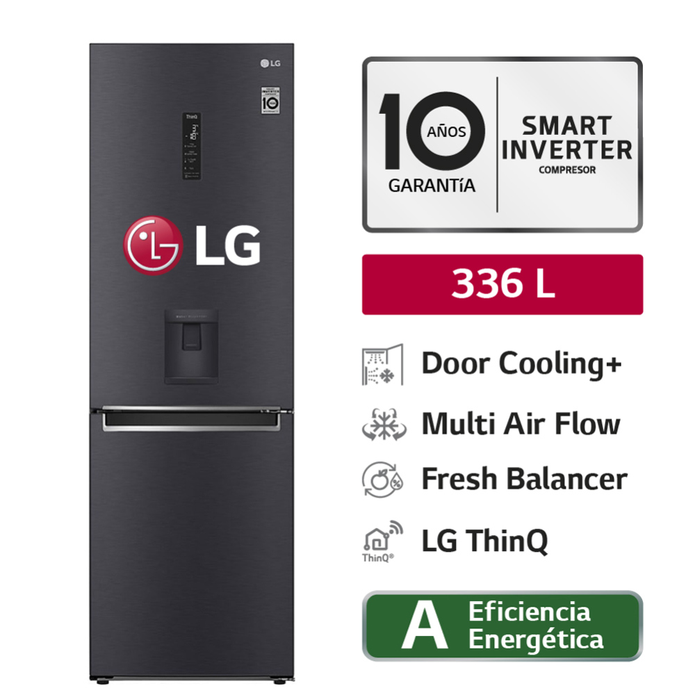 Refrigeradora LG Bottom Freezer GB37WGT Door Cooling 336L