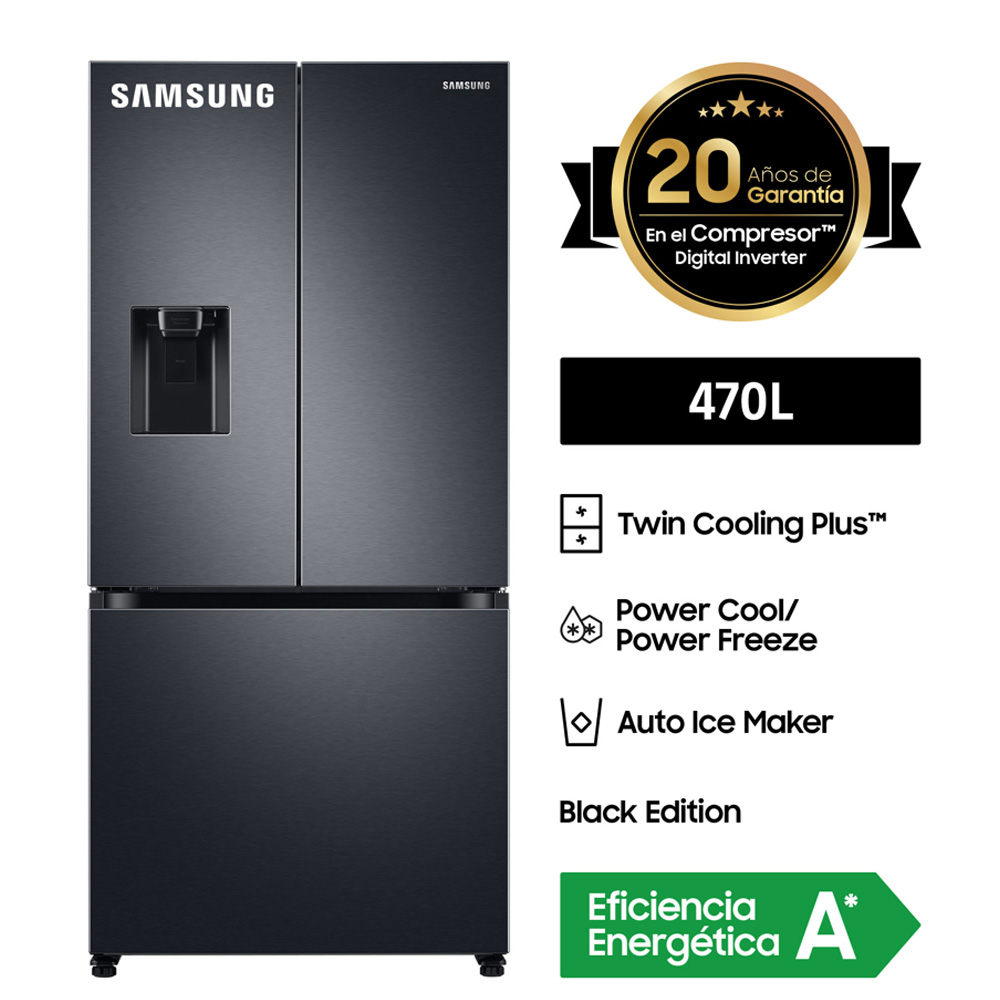 Refrigeradora Samsung French Door RF49A5202B1/PE Twin Cooling 470L
