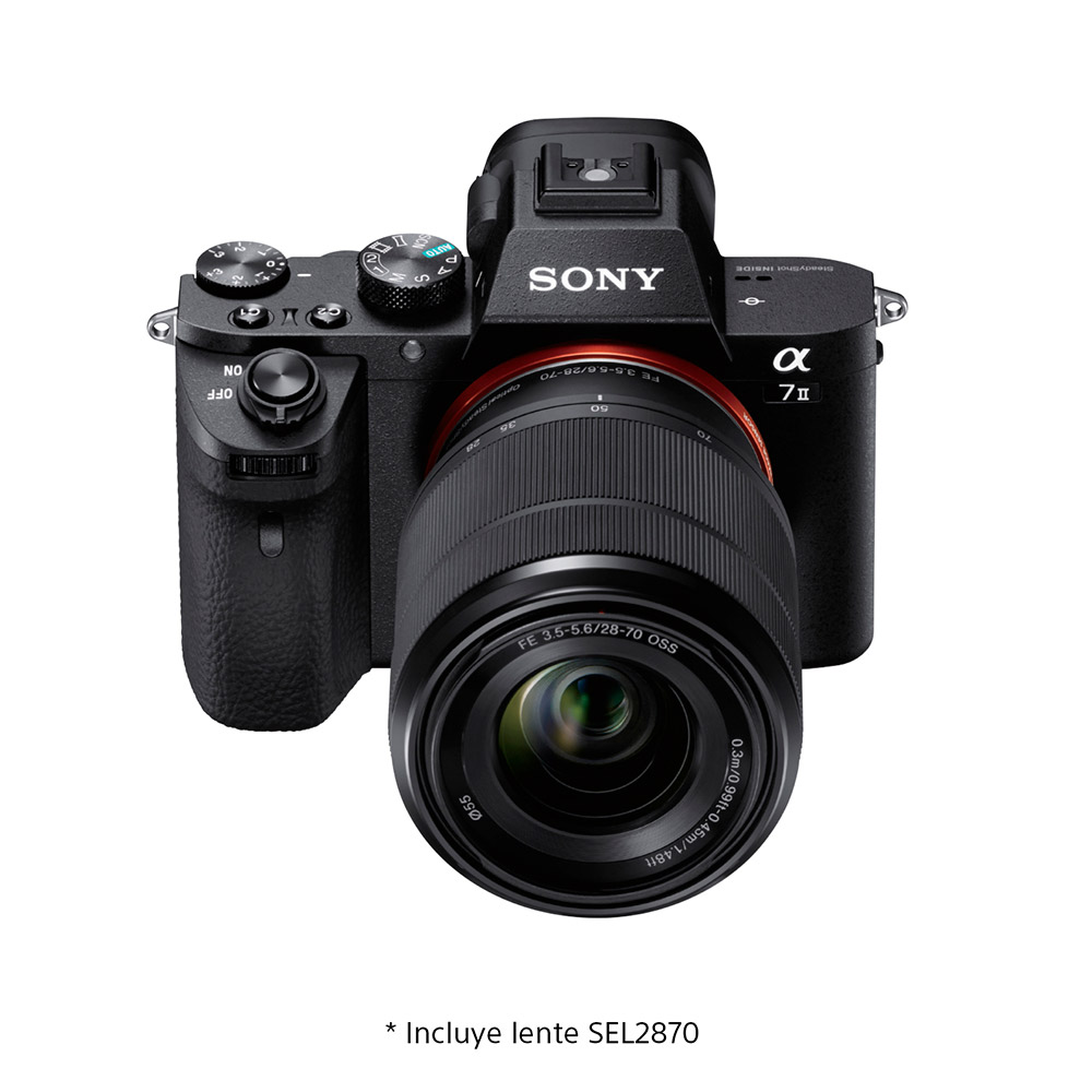Cámara Alpha Sony profesional con lente zoom estándar ILCE-7M2K