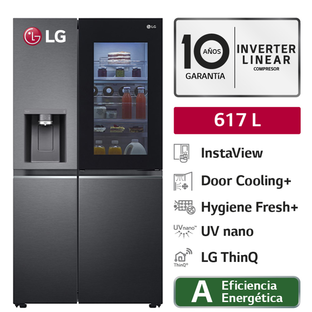 Refrigeradora LG Side By Side LS66SXT InstaView 617L