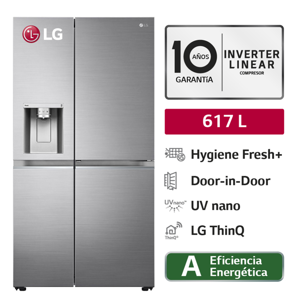 Refrigeradora LG Side By Side LS66SDP Hygiene Fresh 617L