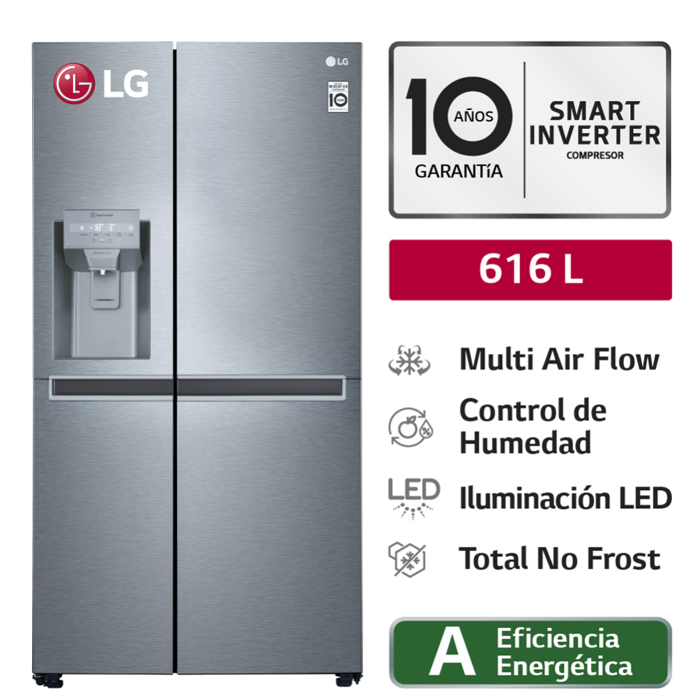 Refrigeradora LG Side by Side LS66SPG Multi Air Flow 616L