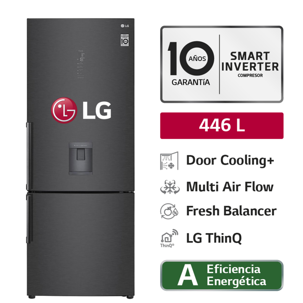 Refrigeradora LG Bottom Freezer GB46TGT Door Cooling 446L