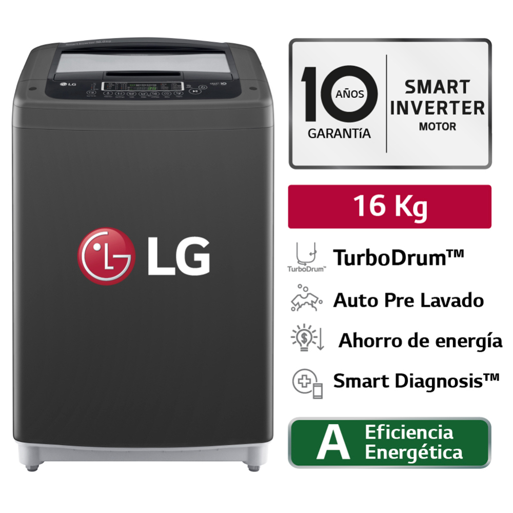 Lavadora LG WT16BPB Smart Motion Carga Superior 16kg