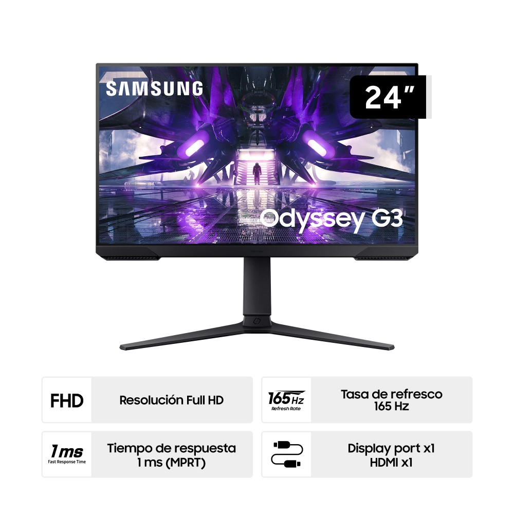 Monitor Gamer Samsung Odyssey G3 24" Full HD LS24AG320NLXPE