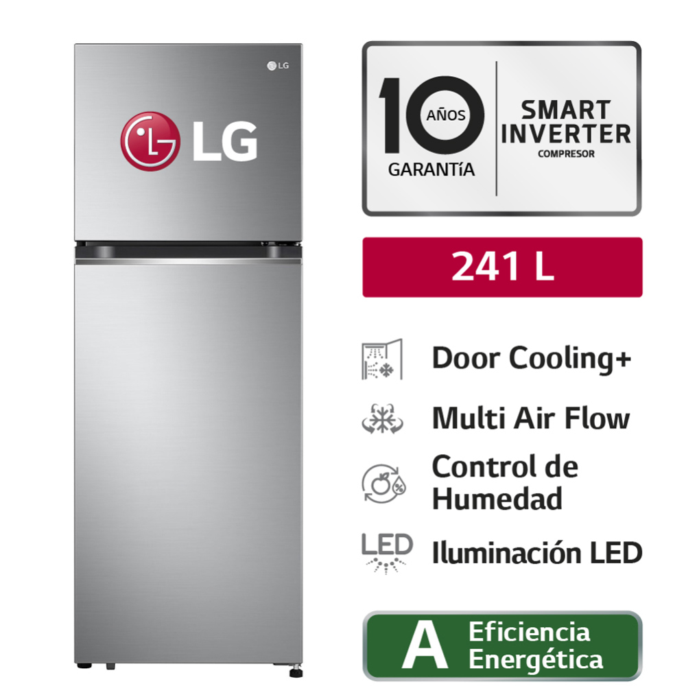 Refrigeradora LG Top Freezer GT24BPP Door Cooling 241L