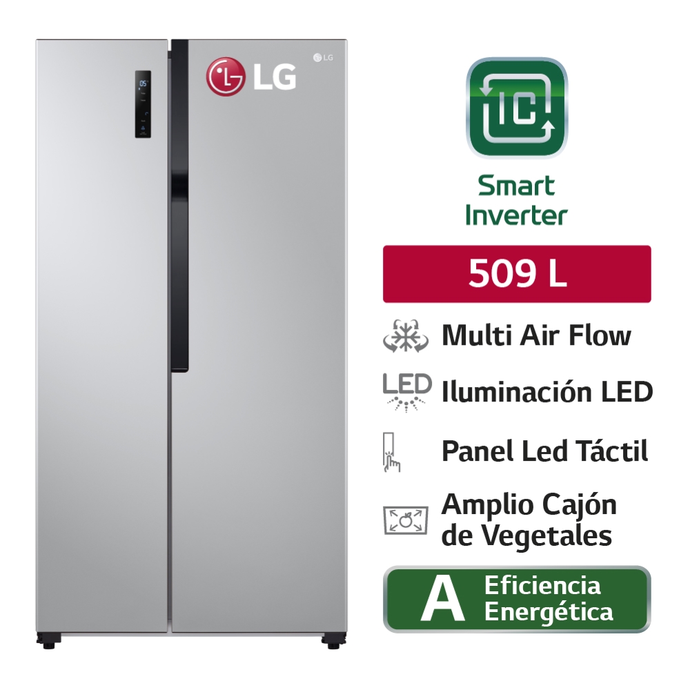 Refrigeradora LG Side By Side LS51BPP Múltiple Flujo de Aire 509L