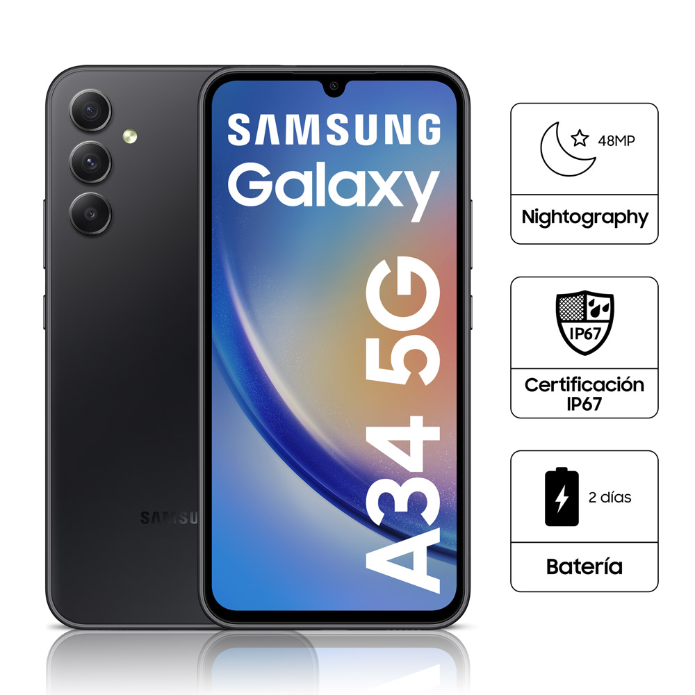 Celular Libre Samsung Galaxy A34 5G 6.6" 128GB 6GB RAM Black