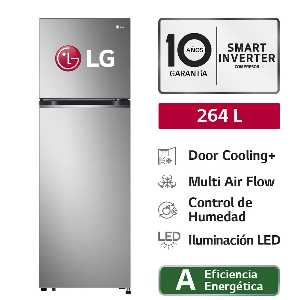 Refrigeradora LG Top Freezer GT26BPP Door Cooling 264L