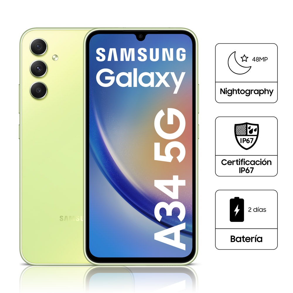 Celular Libre Samsung Galaxy A34 5G 6.6" 128GB 6GB RAM Light Green