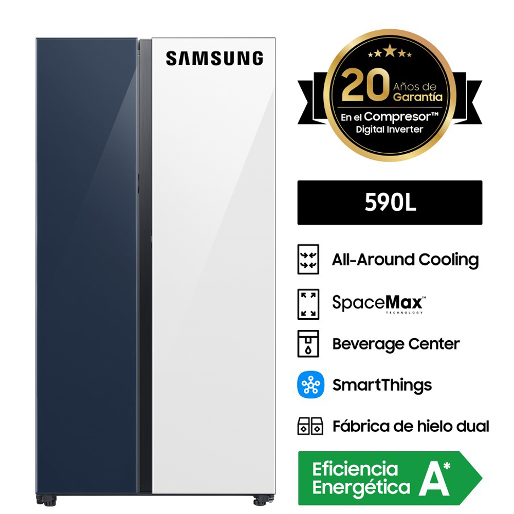 Refrigeradora Samsung Side by Side Bespoke RS60CB760A7NPE 590L