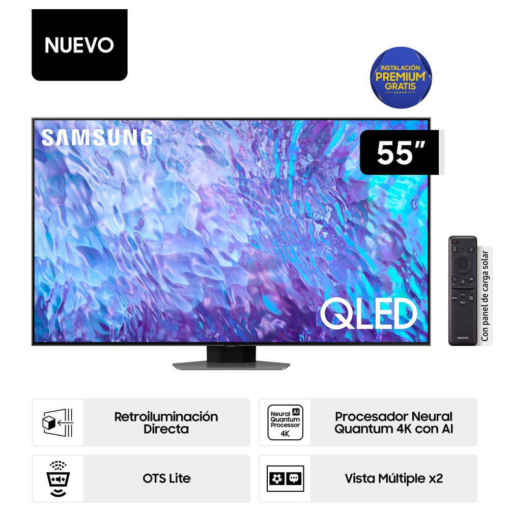 Televisor Samsung Smart TV 55" QLED 4K QN55Q80CAGXPE (Nuevo)