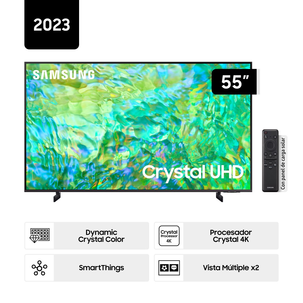 Televisor Samsung LED 4K UHD Smart 55" Crystal UN55CU8000GXPE (2023)