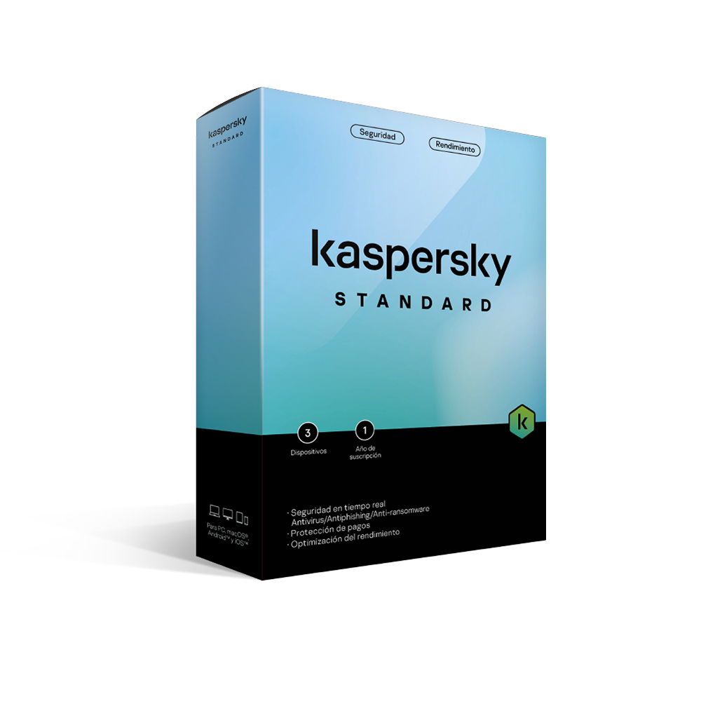 Antivirus Kaspersky Standard 3 Dispositivos por 1 año