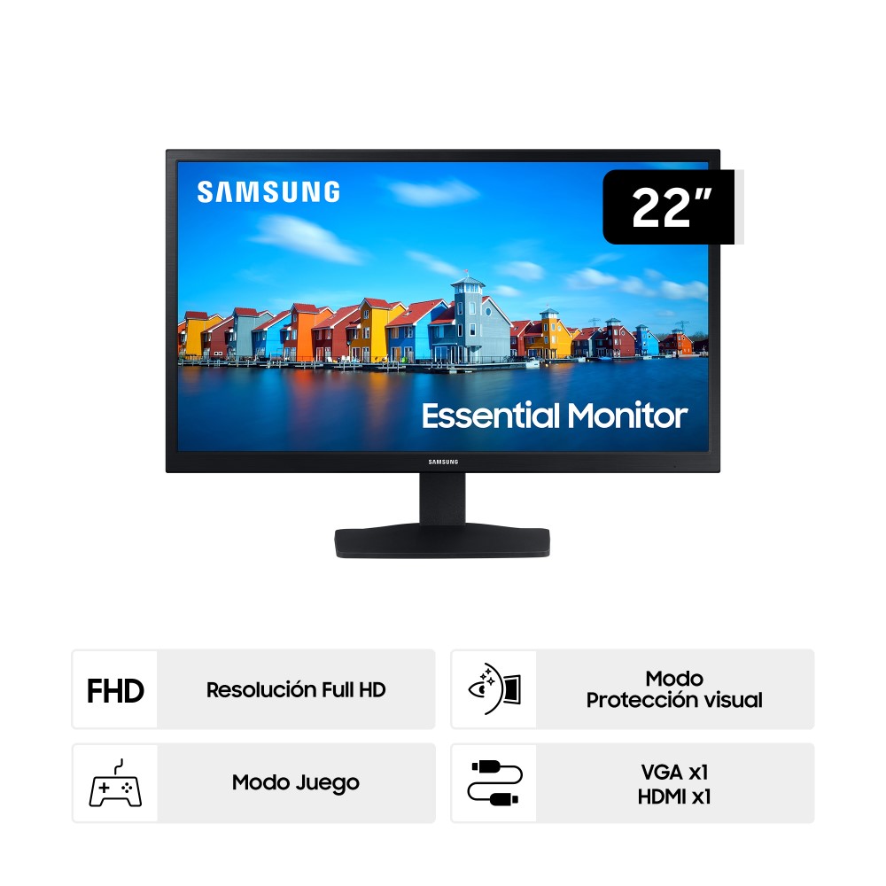 Monitor Samsung Essential 22" Full HD LS22A336NHLXPE