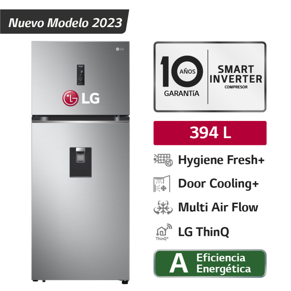 Refrigeradora LG Top Freezer GT39SGP1 Door Cooling 394L