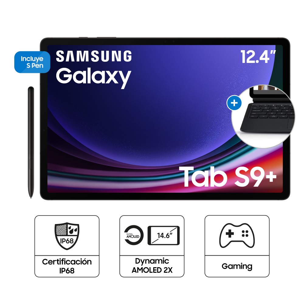 Tablet Samsung Galaxy Tab S9 Plus 12.4" 512GB 12GB RAM SM-X810NZAHPEO Graphite