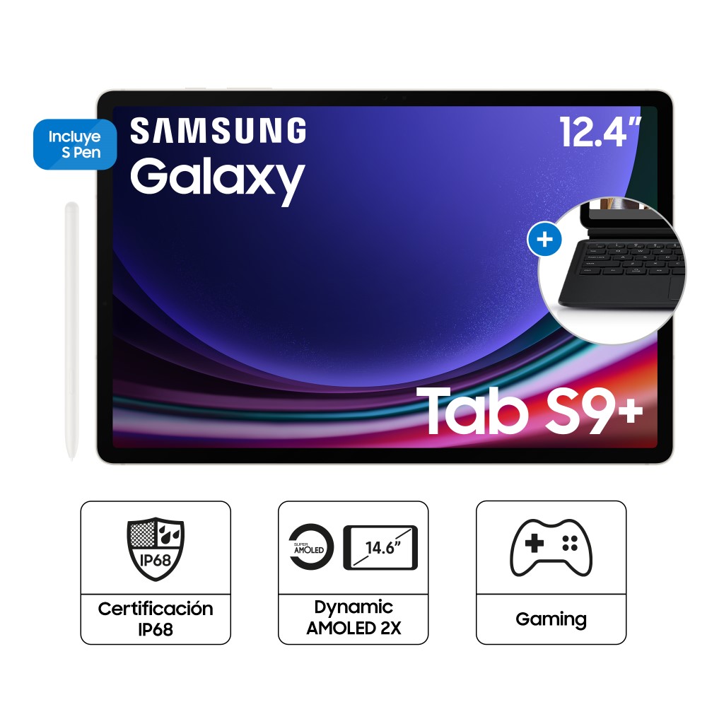 Tablet Samsung Galax Tab S9 Plus 12.4" 512GB 12GB RAM SM-X810NZEHPEO Crema