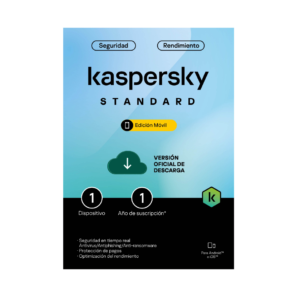 Antivirus Kaspersky Standard Mobile 1 dispositivo por 1 año