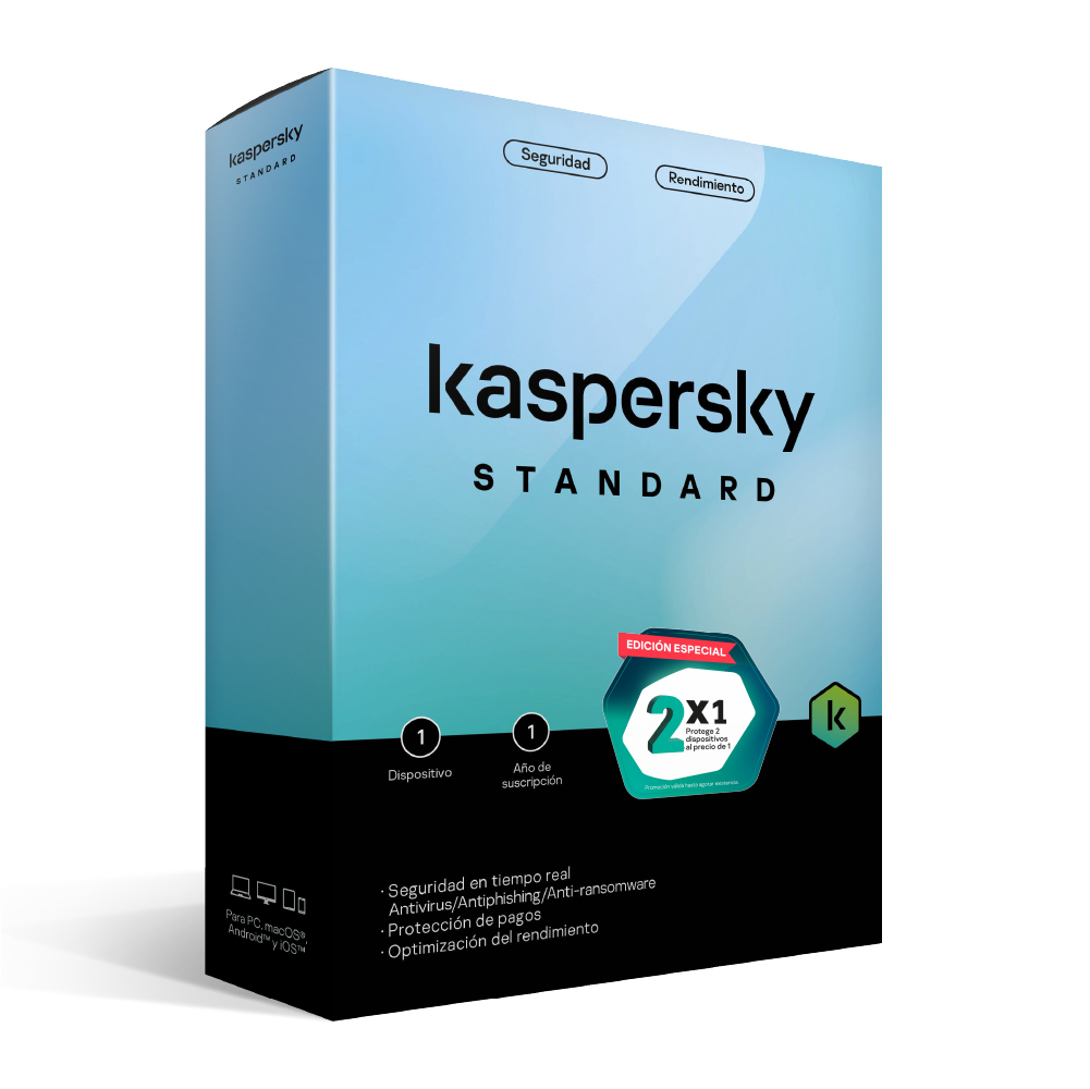 Antivirus Kaspersky Standard 1 dispositivo por 1 año