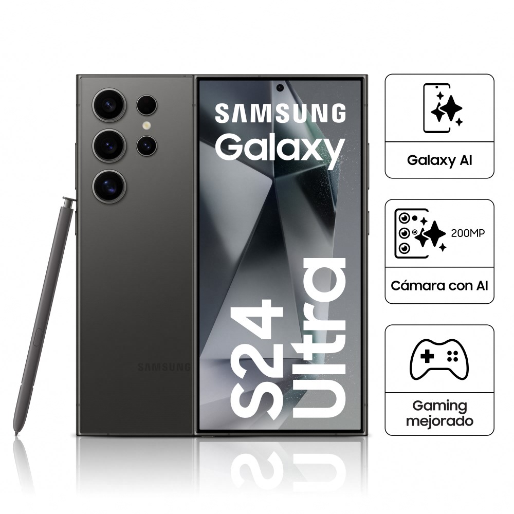 Celular Libre Samsung Galaxy S24 Ultra 6.8" 512GB 12GB RAM SM-S928BZKVLTP Titanium Black