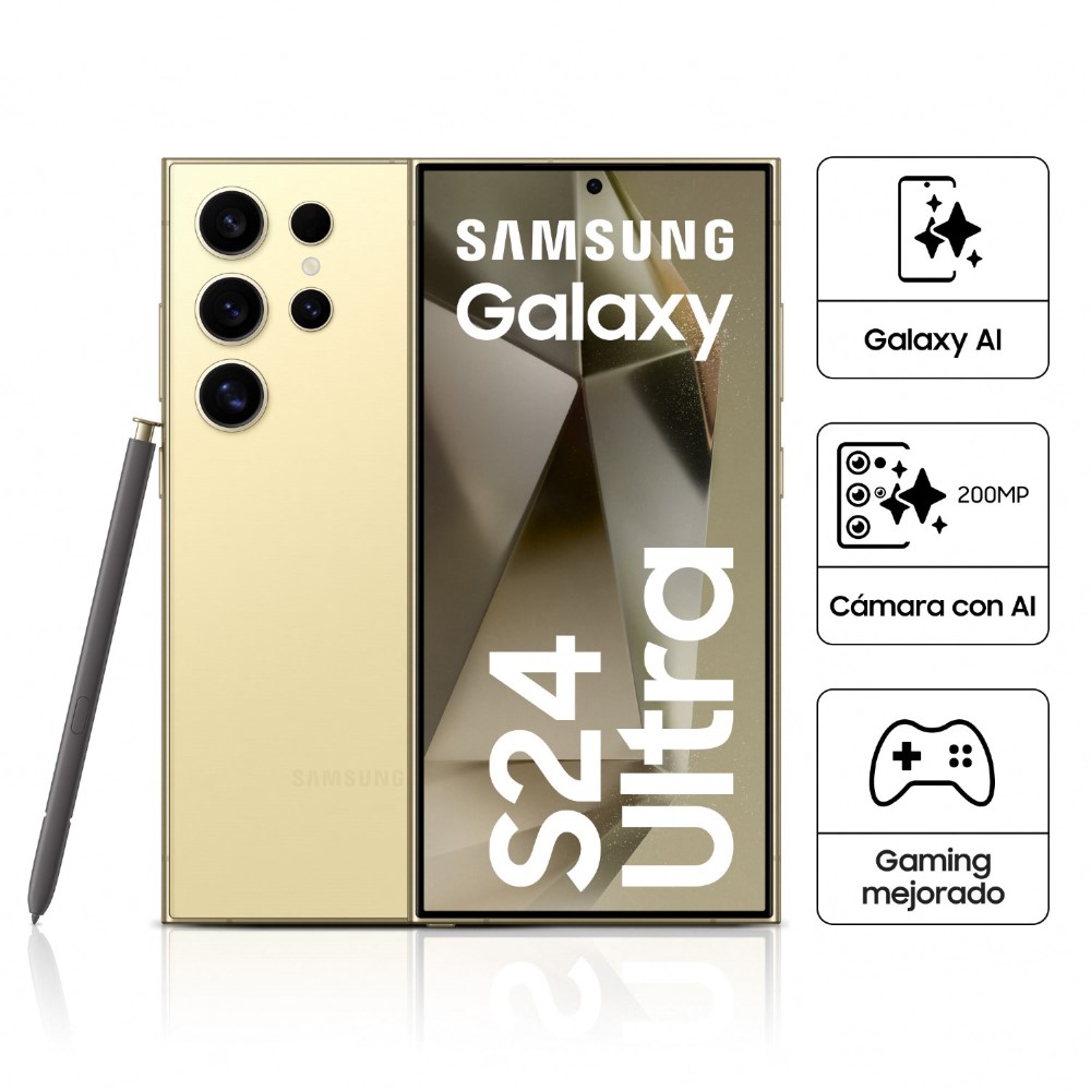 Celular Libre Samsung Galaxy S24 Ultra 6.8" 512GB 12GB RAM SM-S928BZYVLTP Titanium Yellow