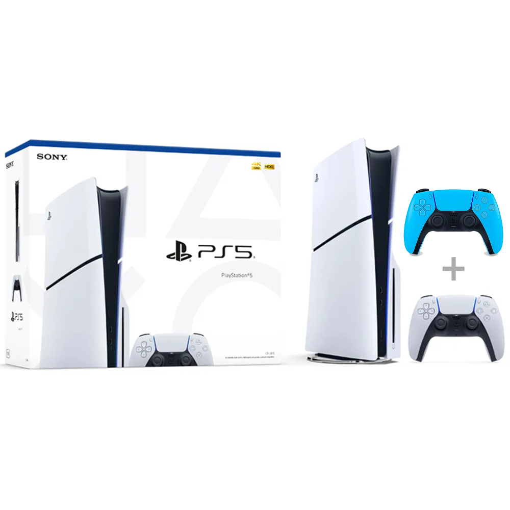 Consola PlayStation 5 Slim Standard Edition 1TB SSD + Mando PS5 Dualsense Sony Azul