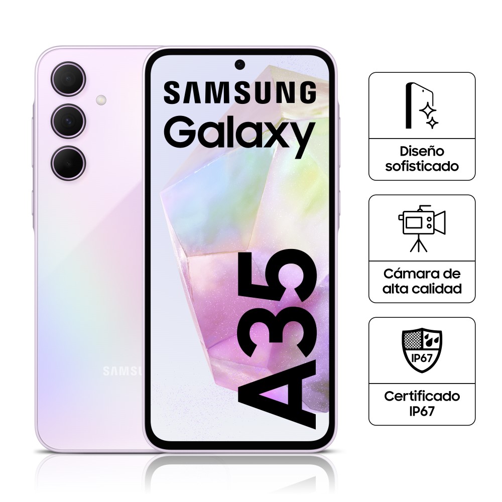 Celular libre Samsung A35 - 5G 256GB SM-A356ELVFLTP VIOLETA