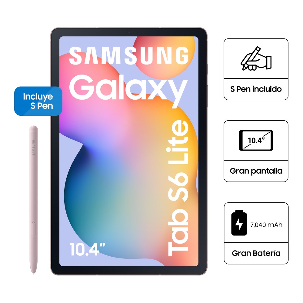 Tablet Samsung Galaxy Tab S6 Lite 10.4" 128GB 4GB RAM SM-P620NZIEPEO Light Pink (2024)