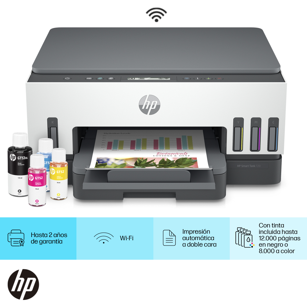 Impresora Multifuncional HP Smart tank 720 Dúplex automático