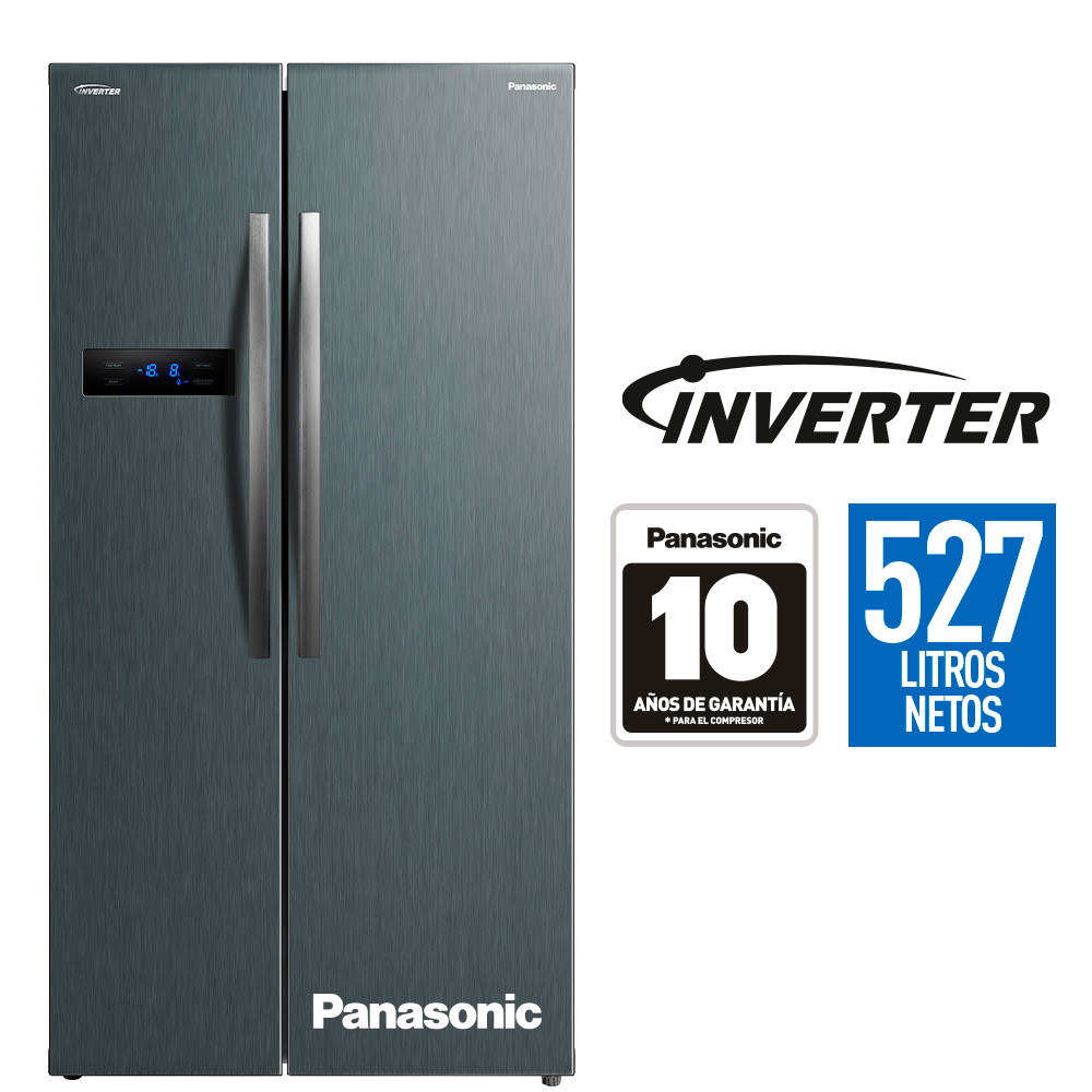 Refrigeradora Panasonic Side by Side NR-BS90PV1BD Silver 527L