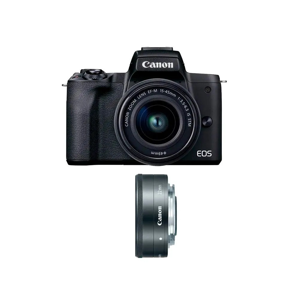 Cámara Digital Mirrorless Canon EOS M50 Mark II + Lente Canon EF-M22MM F/2 STM