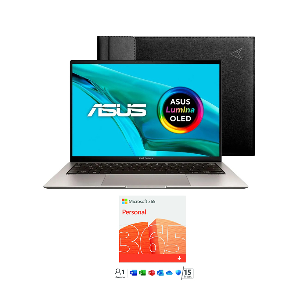 Laptop Asus Zenbook S 13 OLED de 13.3", modelo UX5304VA-NQ021W, procesador Intel Core i7-1355U, 16GB RAM, 1TB de disco sólido, pantalla 3K, entrada USB, HDMI y tipo C, Windows 11, Bluetooth 5.3, Incluye Microsoft 365 Personal (ESD) - 15 meses