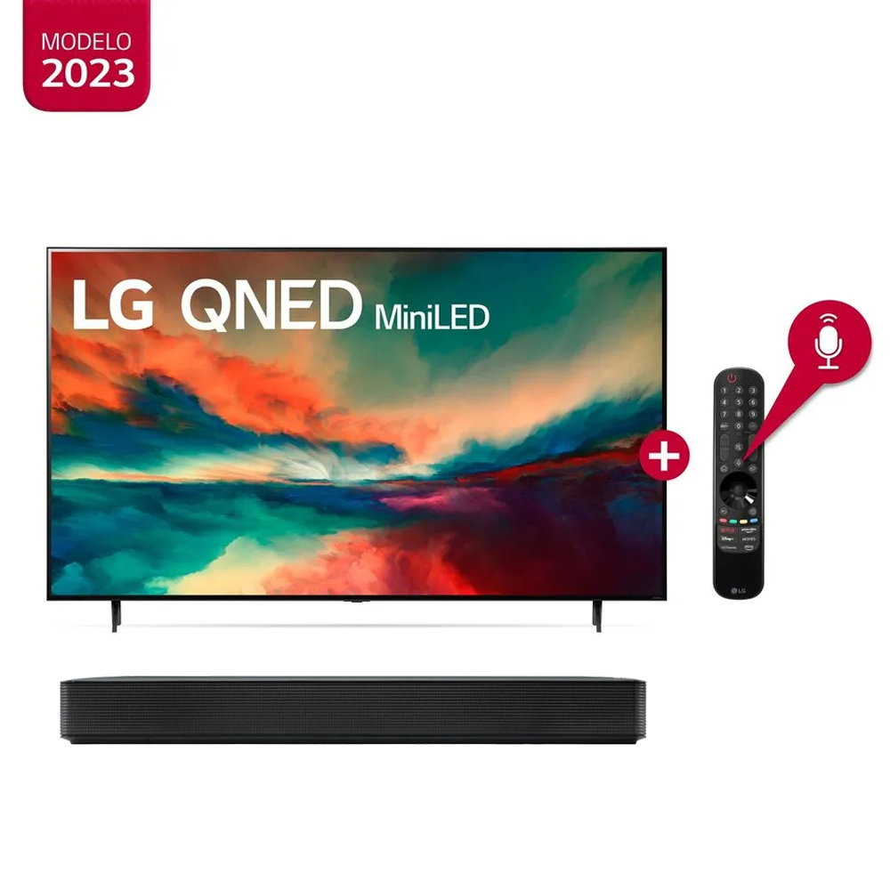 Televisor LG QNED Mini LED 4K ThinQ AI Smart 65" 65QNED85SRA (2023) + Soundbar LG 2.0 Canales SK1