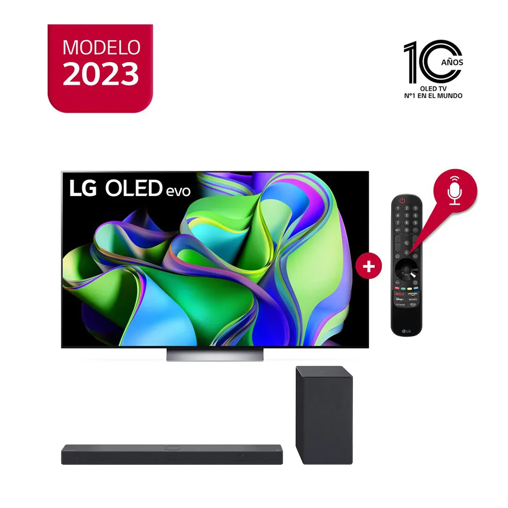 Televisor LG OLED evo 4K ThinQ AI Smart 65" OLED65C3PSA (2023) + Soundbar LG SC9S