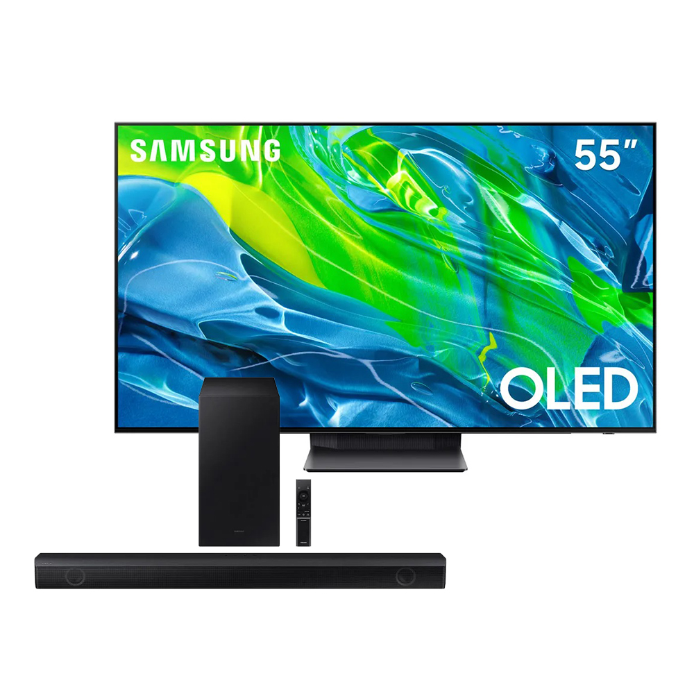 Televisor Samsung OLED 4K Smart 55" QN55S95BAGXPE + Soundbar Samsung Bluetooth 410W HW-B550 (2022) GRATIS