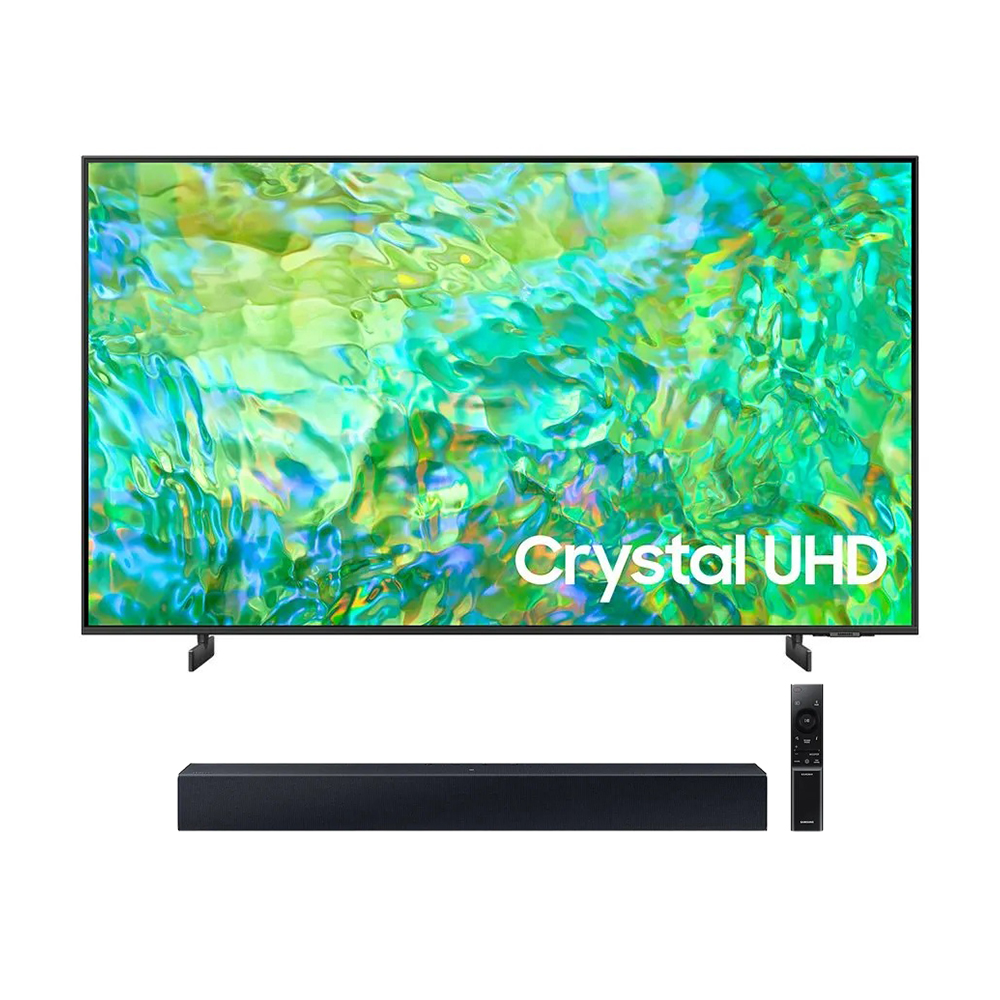 Televisor Samsung Smart TV 65" Crystal UHD 4K UN65CU8000GXPE (Nuevo) + Soundbar Samsung 2.0 CH HW-C400/PE (2023)