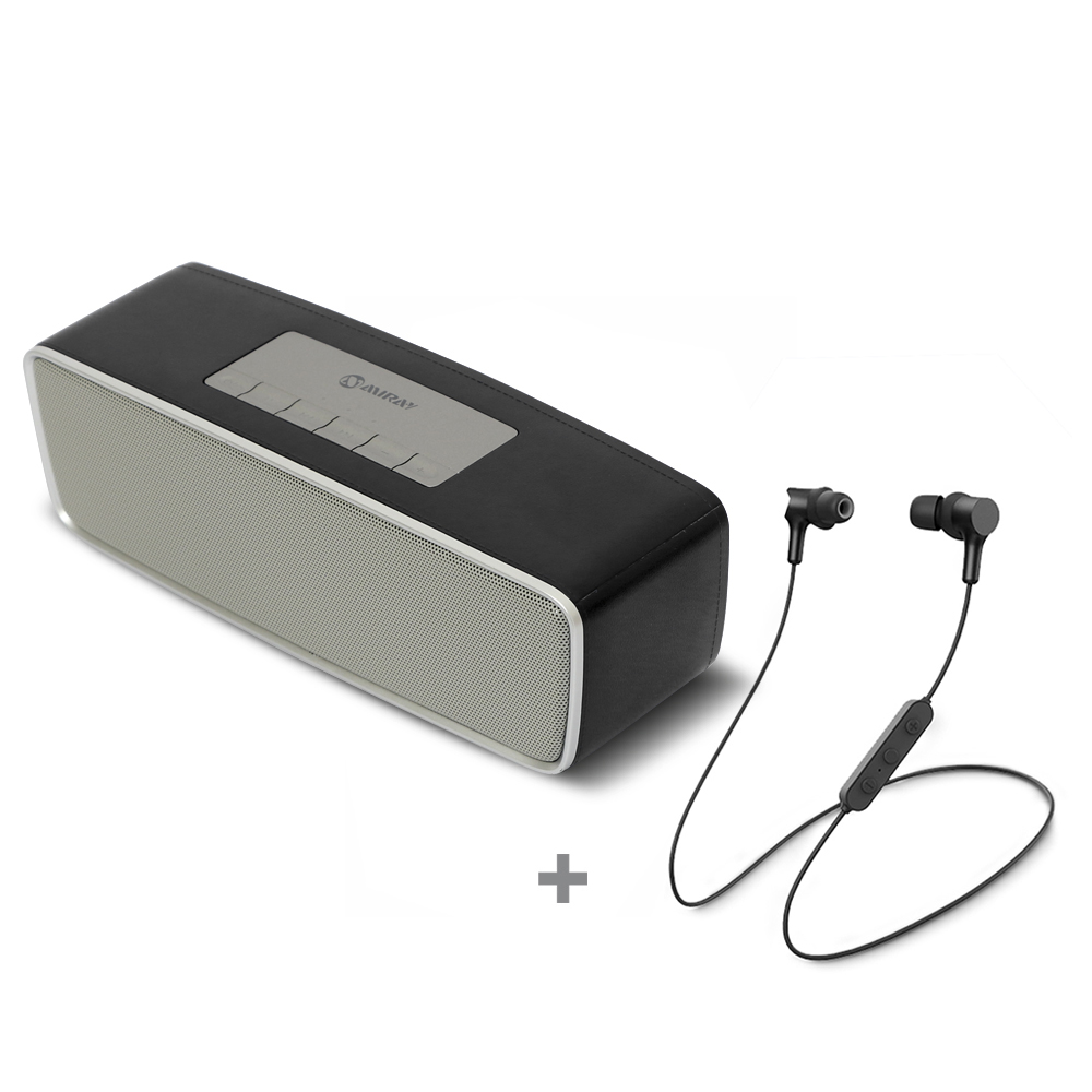 Parlante Portátil Miray PMBT-50N + Audífono In Ear Bluetooth Miray AM-I37B-N Negro