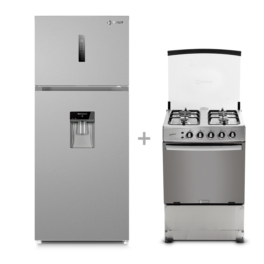 Refrigeradora Miray RM-410HID No Frost 410 L + Cocina a GLP Miray Gardenia 4 Hornillas