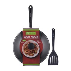 Sartén Wok Facusa Nova 28cm + Espátula de Nylon