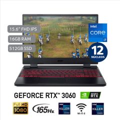 Laptop Gamer Acer AN515-58-79AY 15.6" Intel Core i7-12700H 512GB SSD 16GB RAM RTX3060