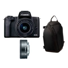 Cámara Digital Mirrorless Canon EOS M50 Mark II + Lente Canon EF-M22MM F/2 STM + Mochila para Cámara Canon Sling 100S