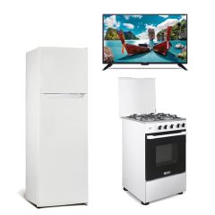 Cocina a Gas Miray Mirto 4 Hornillas + Refrigeradora Miray RM-168H 168L + TV Miray LED HD 32" ME32-E200