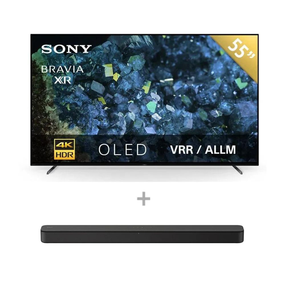 Televisor Sony Smart Tv 55" OLED 4K UHD XR55A80LLA8 + Soundbar de 2 canales Sony HT-S100F con Bluetooth