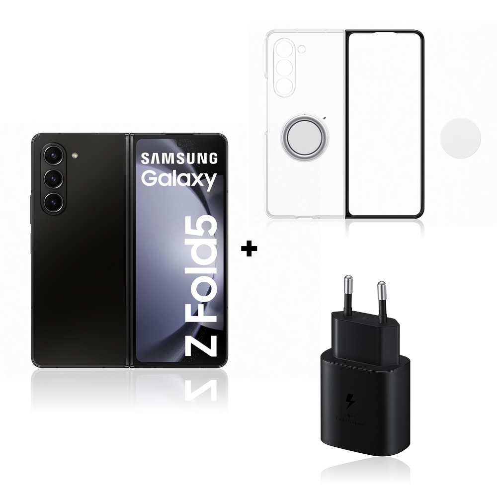 Kit Celular Libre Samsung Galaxy Z Fold5 7.6" 512GB 12GB RAM Black + Cargador 25W + Case
