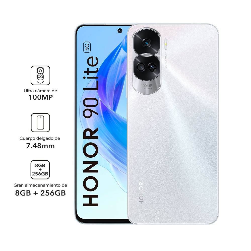 Celular Libre Honor 90 Lite 6.7" 256GB 8GB RAM Silver